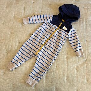 9M striped hooded body suit